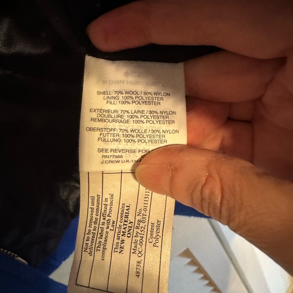 J Crew Italian wool Lodge Coat in vibrant blue. Great used condition. - Picture 8 of 9